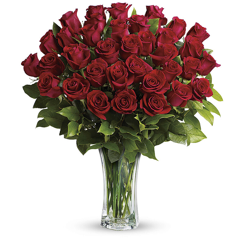 Love and Devotion - Long Stemmed Red Roses arranged by a florist in ...