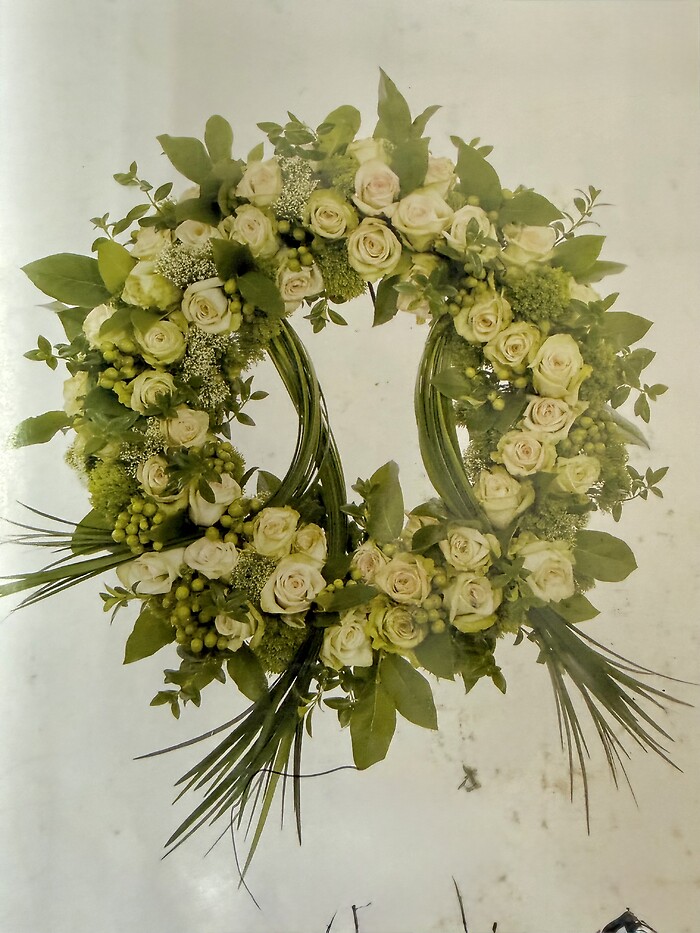 Windswept White and Champagne Wreath