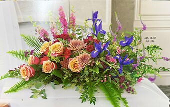 Mixed Floral and Color Casket