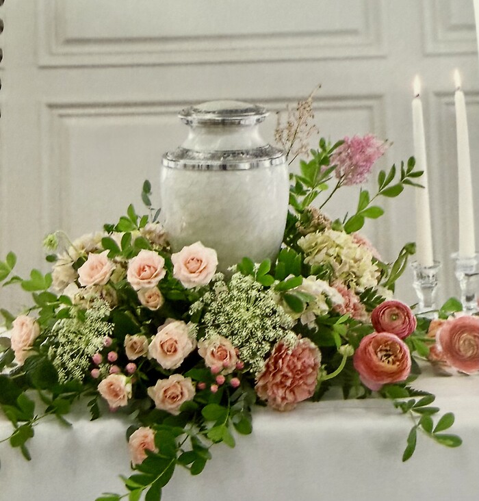Dusty Rose and Ranunculus Urn