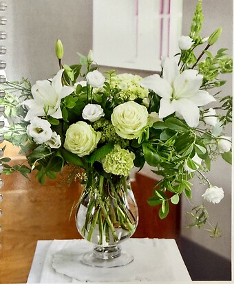 Green and White Vase