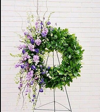 Greens and Lavender Wreath