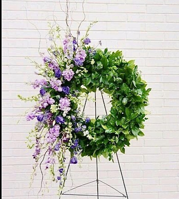 Greens and Lavender Wreath