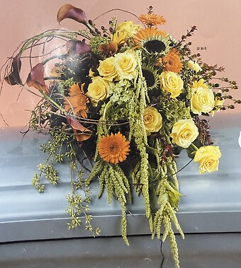 Modern Casket with Callas