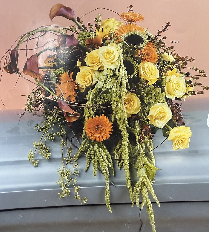 Modern Casket with Callas