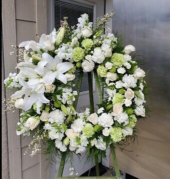 Soft Green and White Wreath