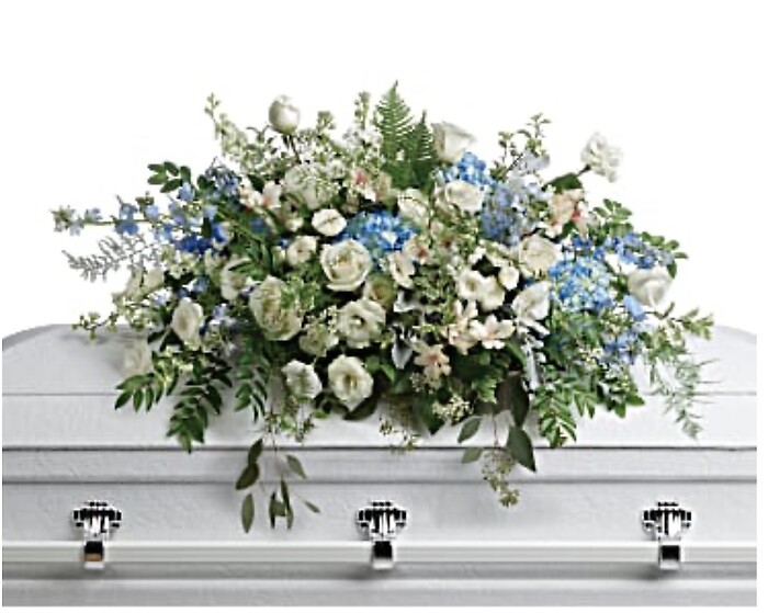 Blue and White Casket Cover