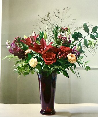 Red and Burgundy Vase